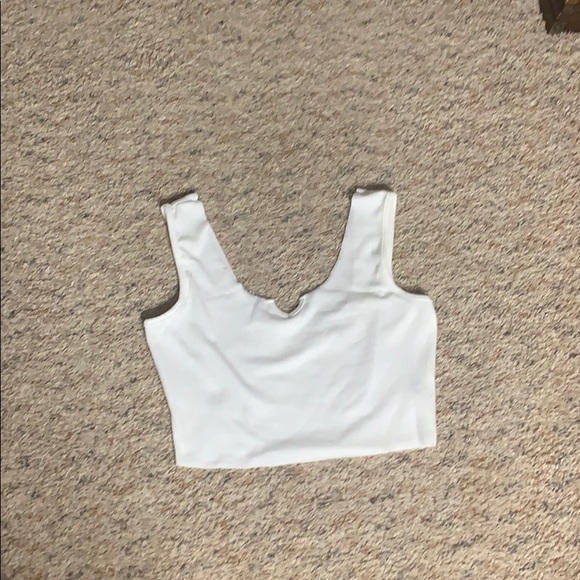 Tops - white cropped tank top.
